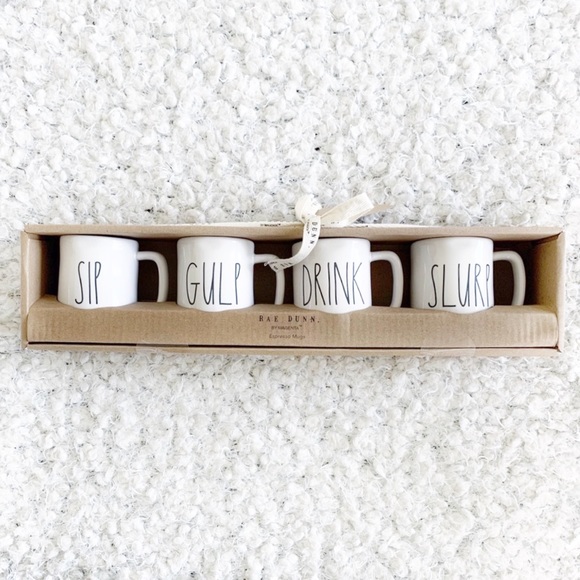 Rae Dunn Other - Rae Dunn Mini Mugs GULP DRINK SIP SLURP NWT
